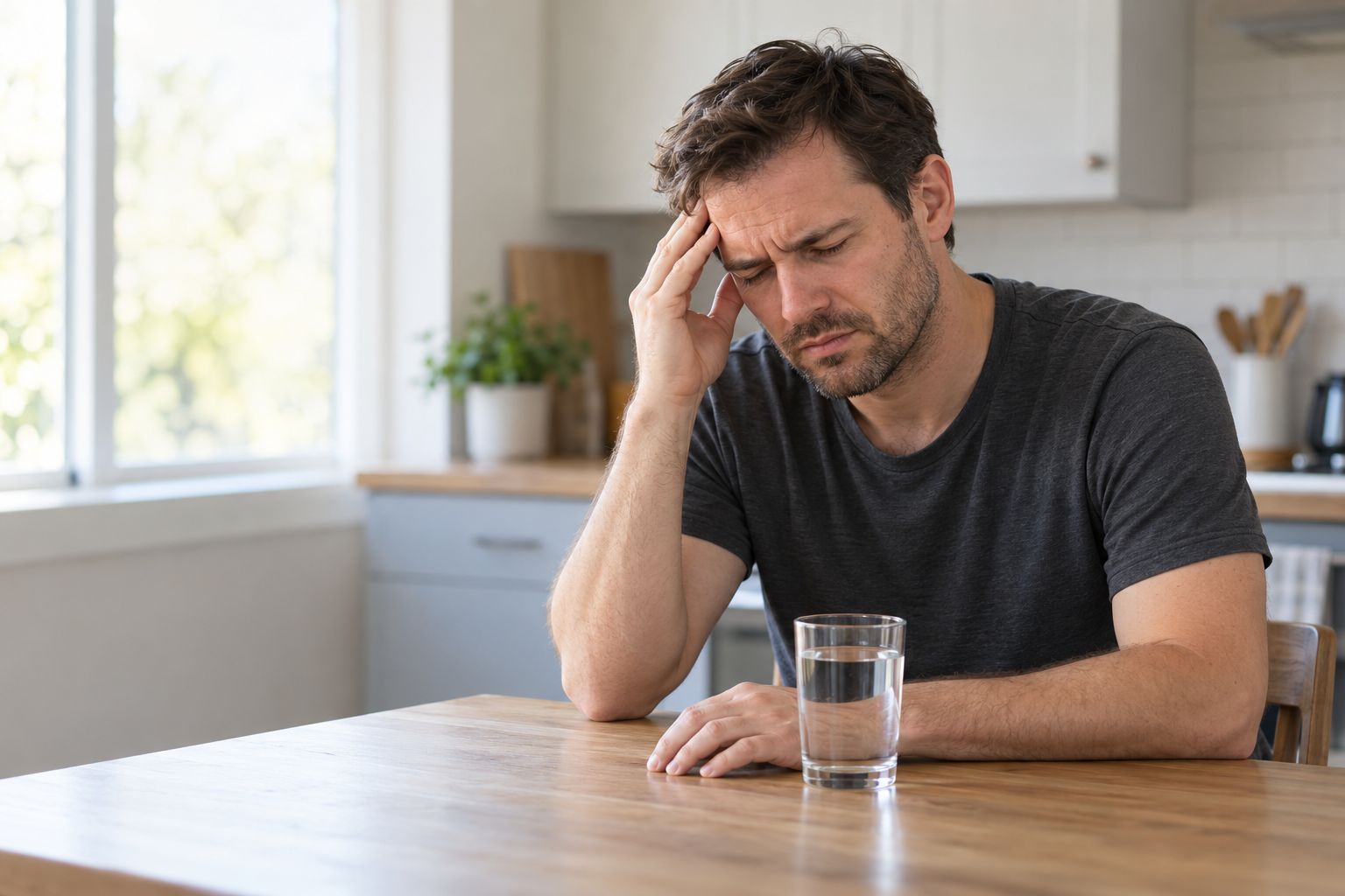 Капельница с Цераксоном — мужчина с головной болью